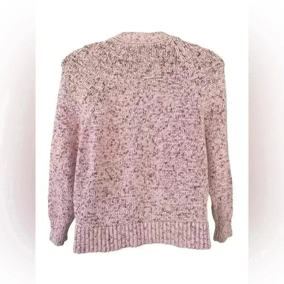 LOFT women’s knit two piece set cardigan pink 3 button super chick sz Small used - Picture 4 of 9